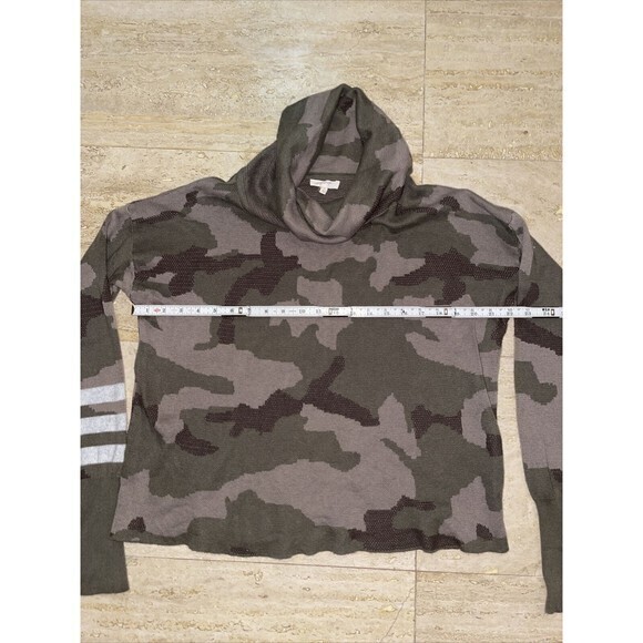 Anthropologie Mystree Cotton Knit sweater Camo Cowl Neck Turtleneck knit size M‎ - Picture 3 of 6